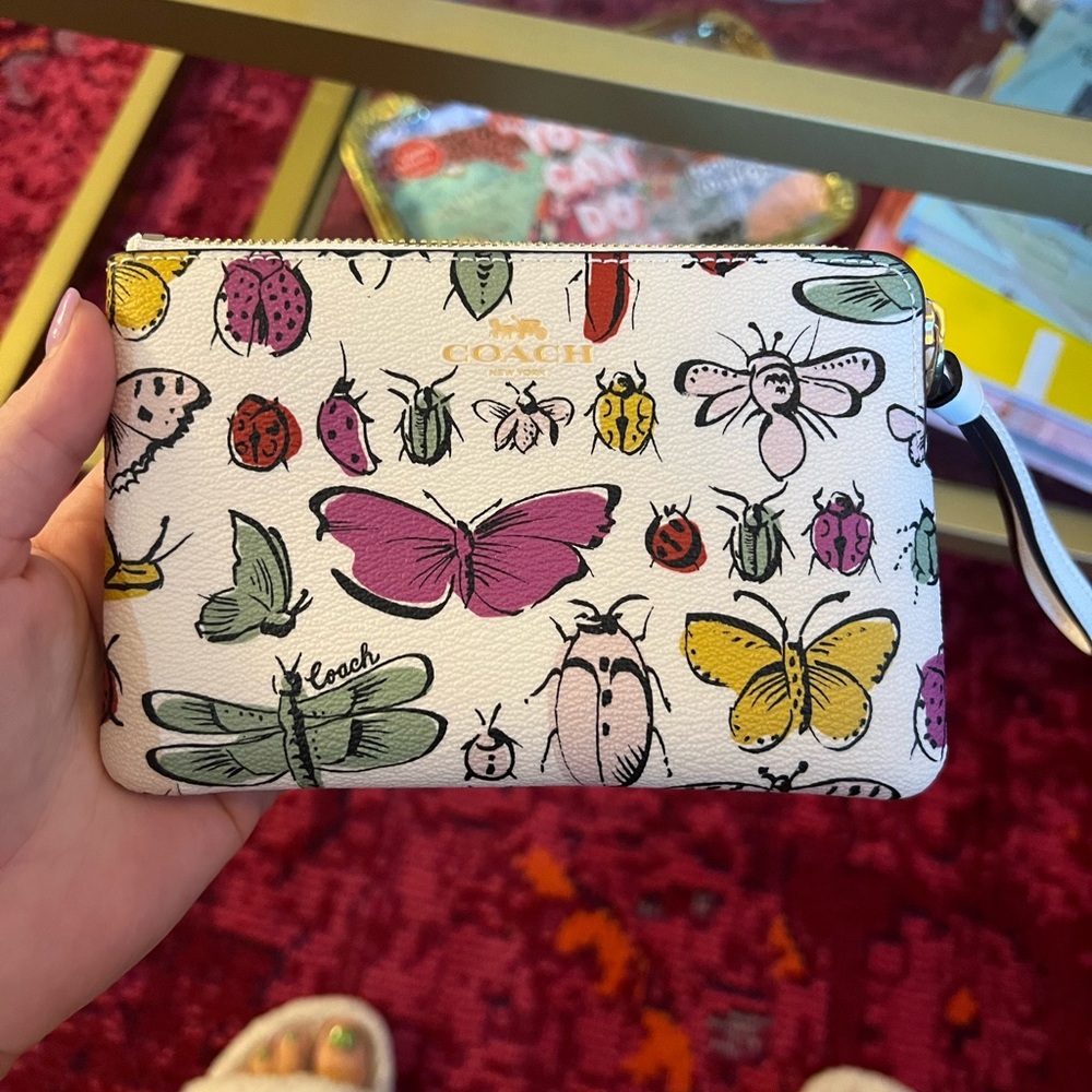 Coach Butterfly and Insect Print Wristlet